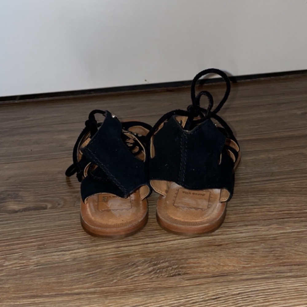 Dolce Vita Black Gladiator Lace Up Sandals - Picture 8 of 11
